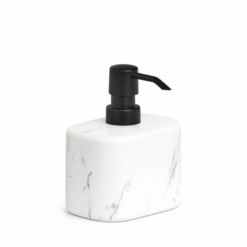 Dozator pentru sapun din ceramica - Marble Alb / Negru - L11xl8 - 1xH13 - 2 cm