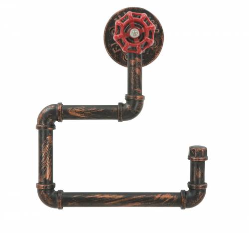 Suport metalic pentru hartie igienica Manhattan Simple Negru / Rosu - l24xA11xH28 cm