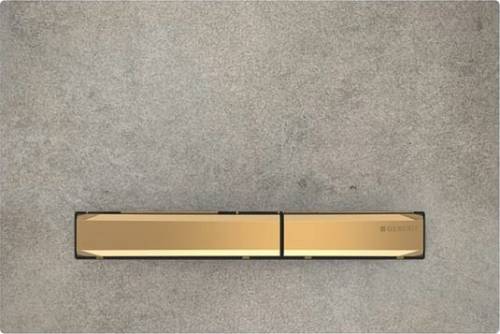 Clapeta de actionare Geberit Sigma50 aspect beton/butoane aurii