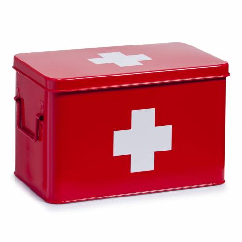 Cutie pentru depozitarea medicamentelor - 5 compartimente - Metal Red - l32xA19 - 5xH20 cm