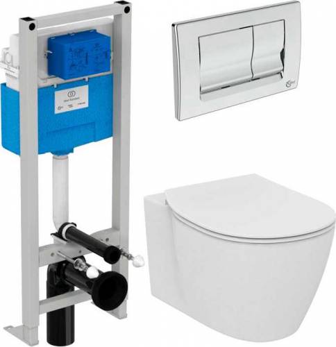 Set vas wc suspendat Ideal Standard Connect AquaBlade cu capac inchidere lenta si rezervor Ideal Standard Prosys