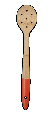 Lingura de bambus cu fante - Orange - NBA027