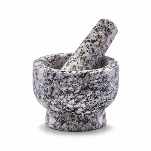 Mojar cu pistil din granit - Grey O 9xH6 - 5 cm