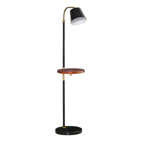 HomCom lampa de podea cu etajera - 43x29x160 cm - negru | RO