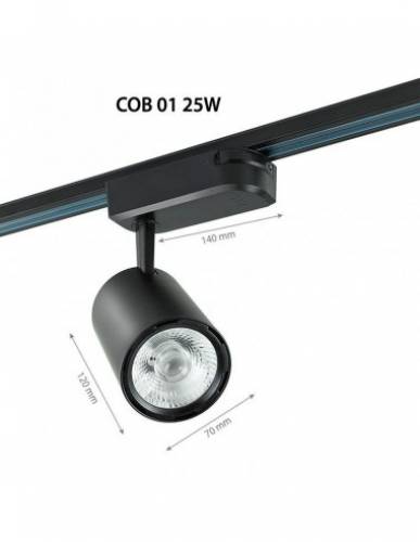 25W Proiector pe sina COB 4000K - Negru