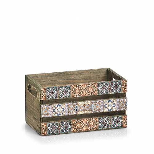 Cutie pentru depozitare din lemn Mosaic Small Multicolor - L24xl14xH13 - 5 cm