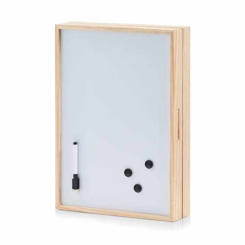 Suport pentru chei - din lemn Memo Board - Alb/Natural - l30xA8xH42 cm