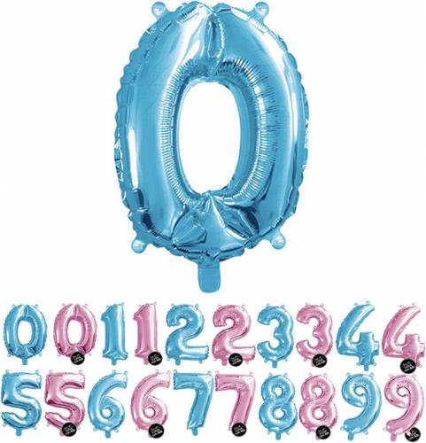 Balon aniversar Haioo - cifra 0 - albastru - 66 cm