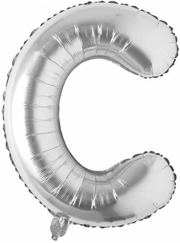 Balon aniversar Maxee - litera C - argintiu - 40 cm