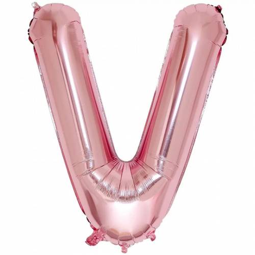 Balon aniversar Maxee - litera V - roz - 40 cm
