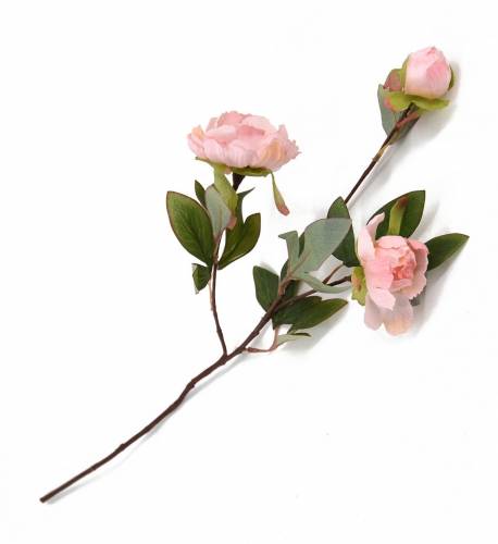 Fir floare artificiala Peony Roz - 55 cm
