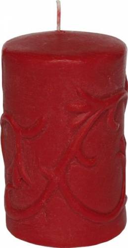 Lumanare cilindrica Damaskus Rosu - O6 - 5xH10 - 5 cm
