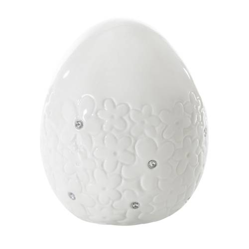 Decoratiune din dolomita Egg Small Alb - O8xH10 cm