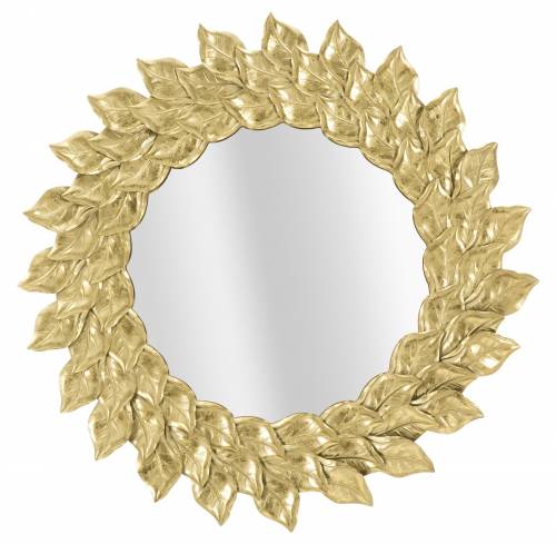 Oglinda decorativa din metal Petal Auriu - O73 cm