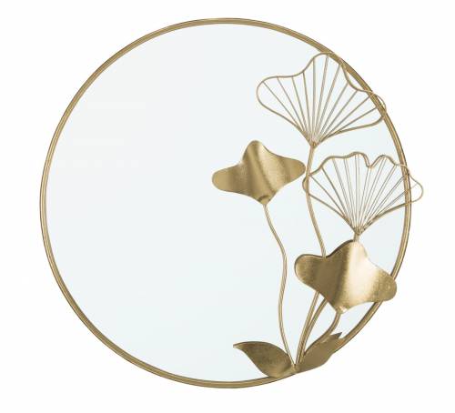 Oglinda decorativa cu rama metalica - Flower Auriu - l75xH72 cm