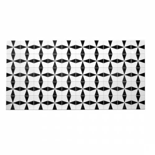 Panou decorativ - PVC - model marmura - abstract - alb si negru - 96x485 cm