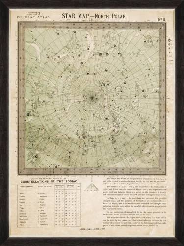 Tablou Framed Art North Polar Star Map