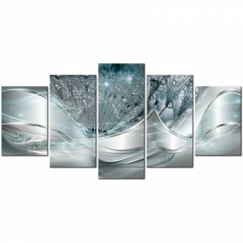 Tablou Sparkling Dandelions - 5 piese - panza - 100 x 200 cm