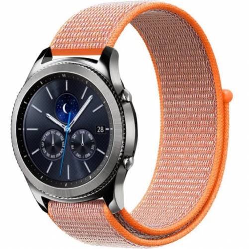 Curea ceas Smartwatch Samsung Galaxy Watch 46mm - Samsung Watch Gear S3 - iUni 22 mm Soft Nylon Sport - Electric Orange