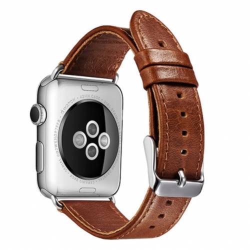 Curea iUni compatibila cu Apple Watch 1/2/3/4/5/6 - 40mm - Vintage - Piele - Brown