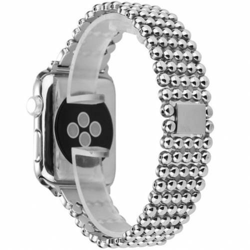 Curea iUni compatibila cu Apple Watch 1/2/3/4/5/6/7 - 40mm - Luxury - Otel Inoxidabil - Silver