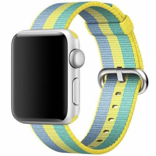 Curea iUni compatibila cu Apple Watch 1/2/3/4/5/6/7 - 40mm - Nylon - Woven Strap - Pollen