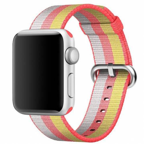 Curea iUni compatibila cu Apple Watch 1/2/3/4/5/6/7 - 40mm - Nylon - Woven Strap - Rainbow
