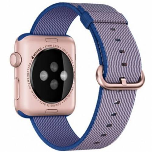 Curea iUni compatibila cu Apple Watch 1/2/3/4/5/6/7 - 44mm - Nylon - Woven Strap - Electric Purple