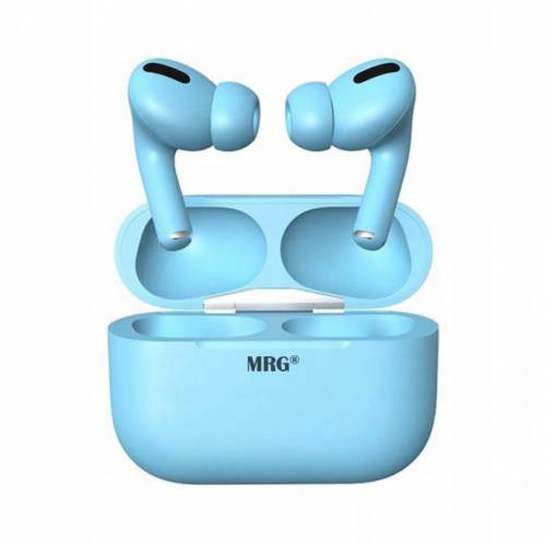 Casti Bluetooth MRG MinPods3 - Cu carcasa - Display LCD - Albastru