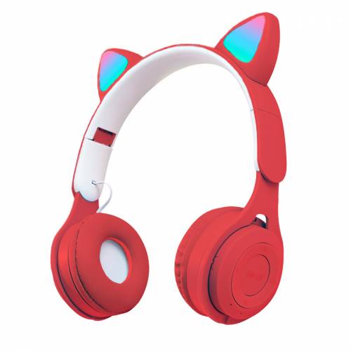 Casti On Ear MRG MY08CAT - Bluetooth - Tip pisica - Rosu