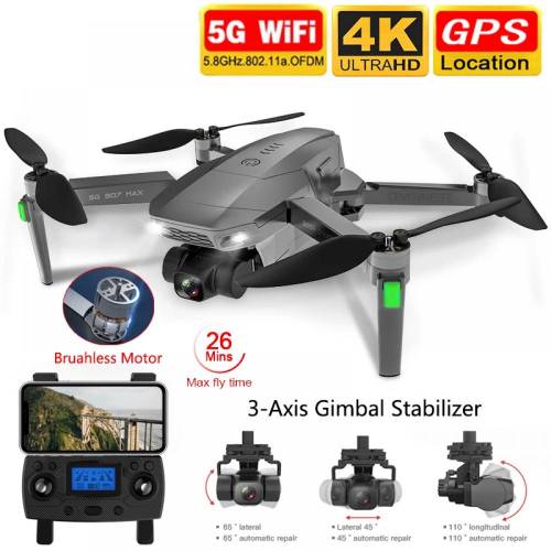 Drona SLX SG907 MAX 4K 5G GPS buton de Return To Home stabilizator pe 3 axe camera 4K HD cu transmisie live pe telefon capacitate baterie: 76V 2600...
