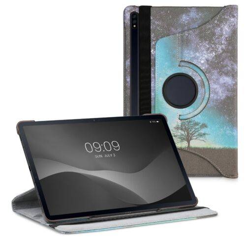 Husa 360deg pentru tableta Samsung Galaxy Tab S7 Plus/Galaxy Tab S7 FE - Kwmobile - Multicolor - Piele ecologica - 5358703