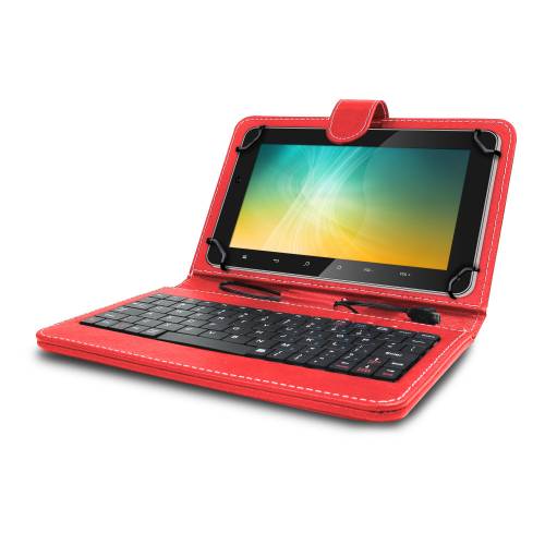 Husa tableta model X cu tastatura MRG L-405 - MicroUSB - 10 inch - Rosu