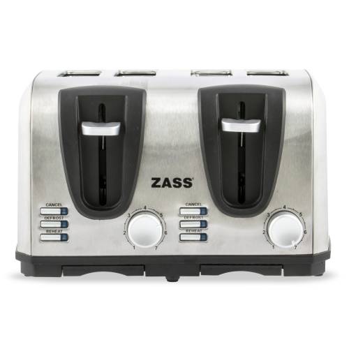 Prajitor de paine Zass ZST 09 - 1400 W - 4 felii - functie decongelare - functie reincalzire - functie anulare - 7 trepte putere - functie de...