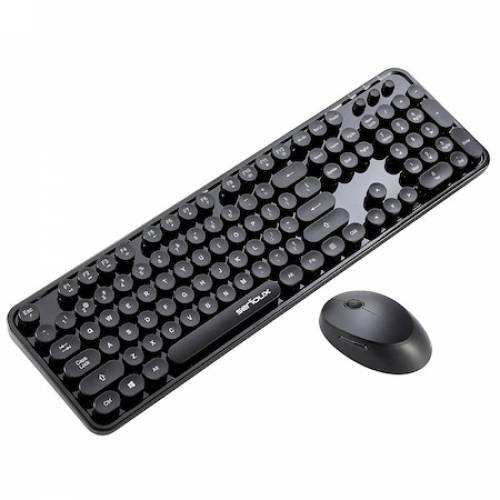 Kit wireless tastatura + mouse Serioux Retro - negru