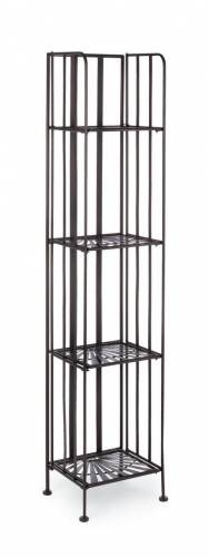 Raft pliabil pentru gradina / terasa - din metal - Ray Slim Maro Inchis - L34xl30xH153 cm