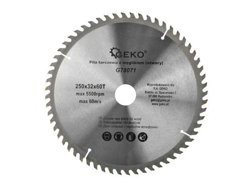 Disc circular pentru lemn 250x32x60T - Geko G78071