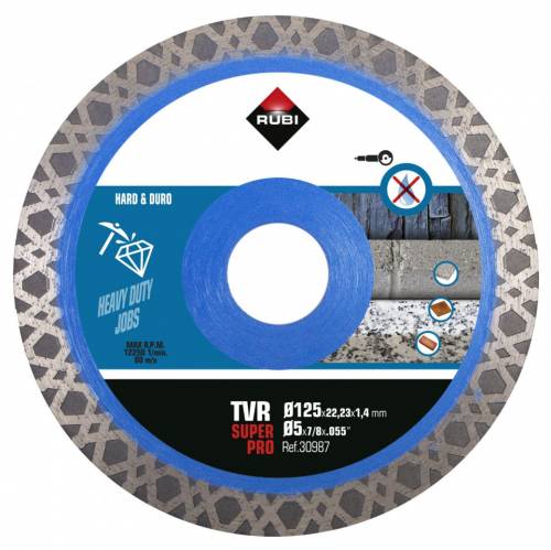 Disc diamantat pt materiale foarte dure 125mm - TVR 125 SuperPro - RUBI-30987