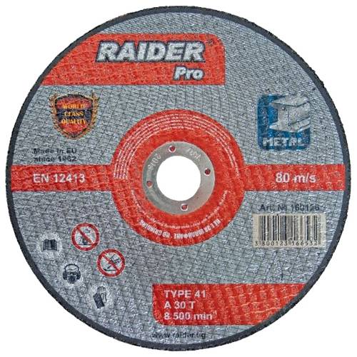 Disc pentru taiat metal - 115x30x222mm - Raider 160123