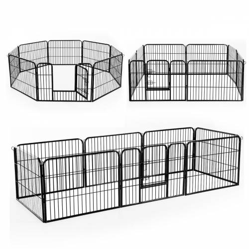 PawHut gard pentru animale - 8 piese - 80x60cm - negru | RO