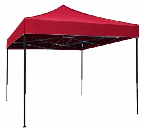 RAKI Pavilion - cort gradina pliabil 3x3m cadru metalic si copertina rosie