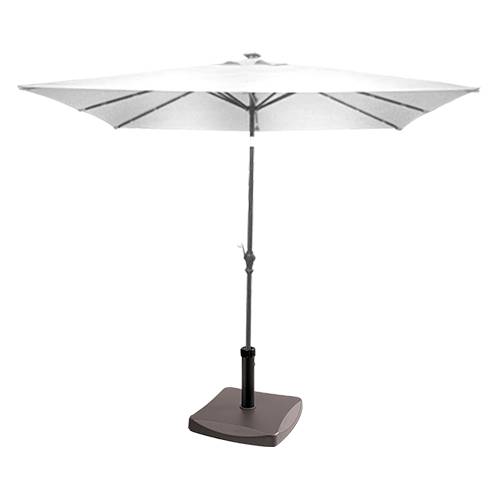 Umbrela soare patrata 300x300 cm alba cu baza patrata 25 kg