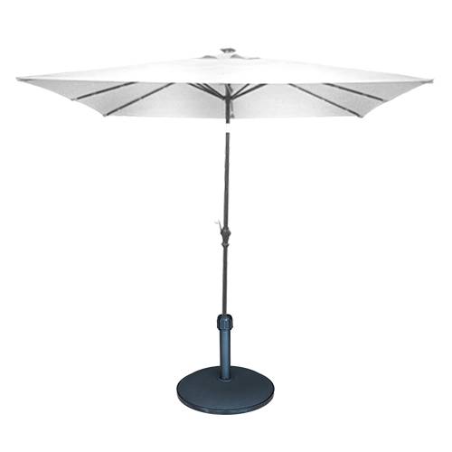 Umbrela soare patrata 300x300 cm alba cu suport rotund 25 kg negru