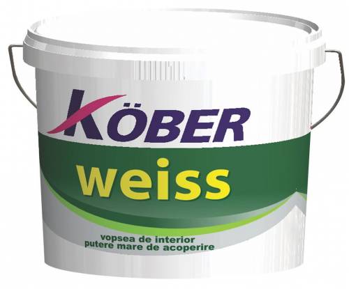 Vopsea lavabila pentru interior - 15 L - alb - Weiss - Kober