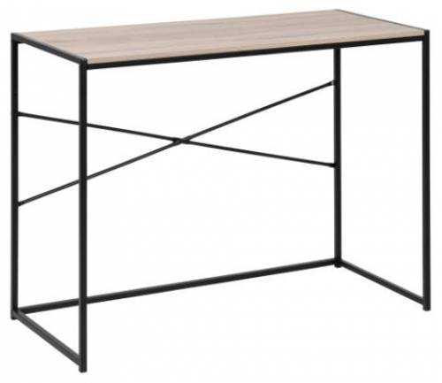 Masa de birou din pal si metal - Seaford Negru Mat - L100xl45xH75 cm