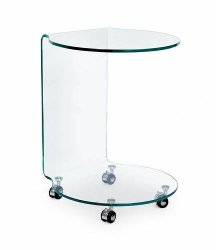 Masa de cafea din sticla - Iride Round Transparent - O45xH60 cm