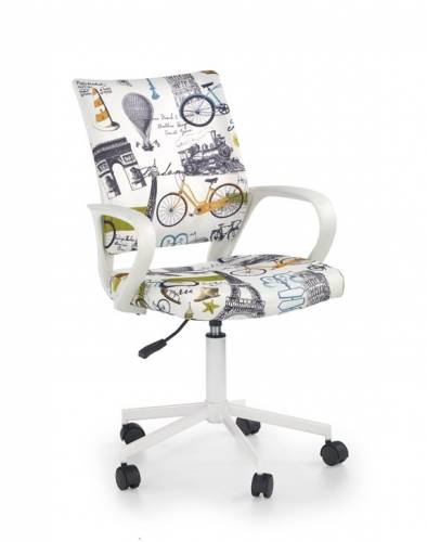 Scaun de birou pentru copii - tapitat cu stofa Idra Paris - l53xA59xH88-100 cm