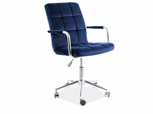 Scaun de birou tapitat cu stofa - Qwin-022 Velvet Bleumarin - l51xA40xH87-97 cm