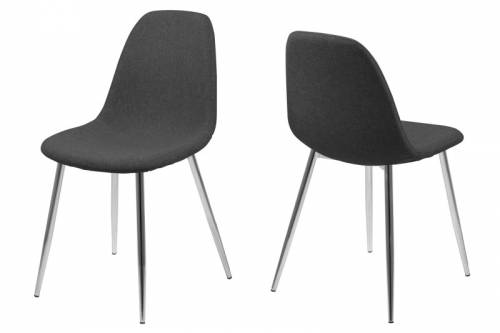 Set 4 scaune metalice tapitate Wilma Light Grey/Chrome