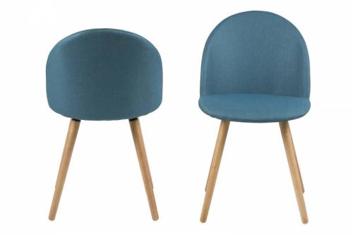 Set 2 scaune tapitate cu stofa - cu picioare din lemn Manley Petrol / Oak - l49xA54 - 5xH83 - 5 cm